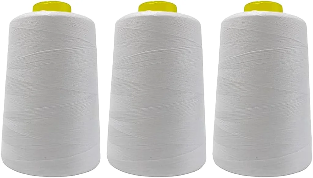 نخ خیاطی JYC CREATIVE، لوازم جانبی خیاطی، قرقره نخ مقاوم برای خیاطی حرفه ای یا استفاده حرفه ای (101 سفید، 5000Y-3) نخ خیاطی JYC CREATIVE، لوازم جانبی خیاطی، قرقره نخ مقاوم برای خیاطی حرفه ای یا استفاده حرفه ای (101 سفید، 5000Y-3)