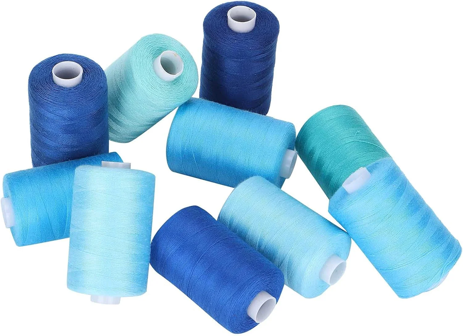 نخ خیاطی آبی Junlucki، نخ های دوخت پلی استر 10 رول محکم برای DIY نخ خیاطی آبی Junlucki، نخ های دوخت پلی استر 10 رول محکم برای DIY