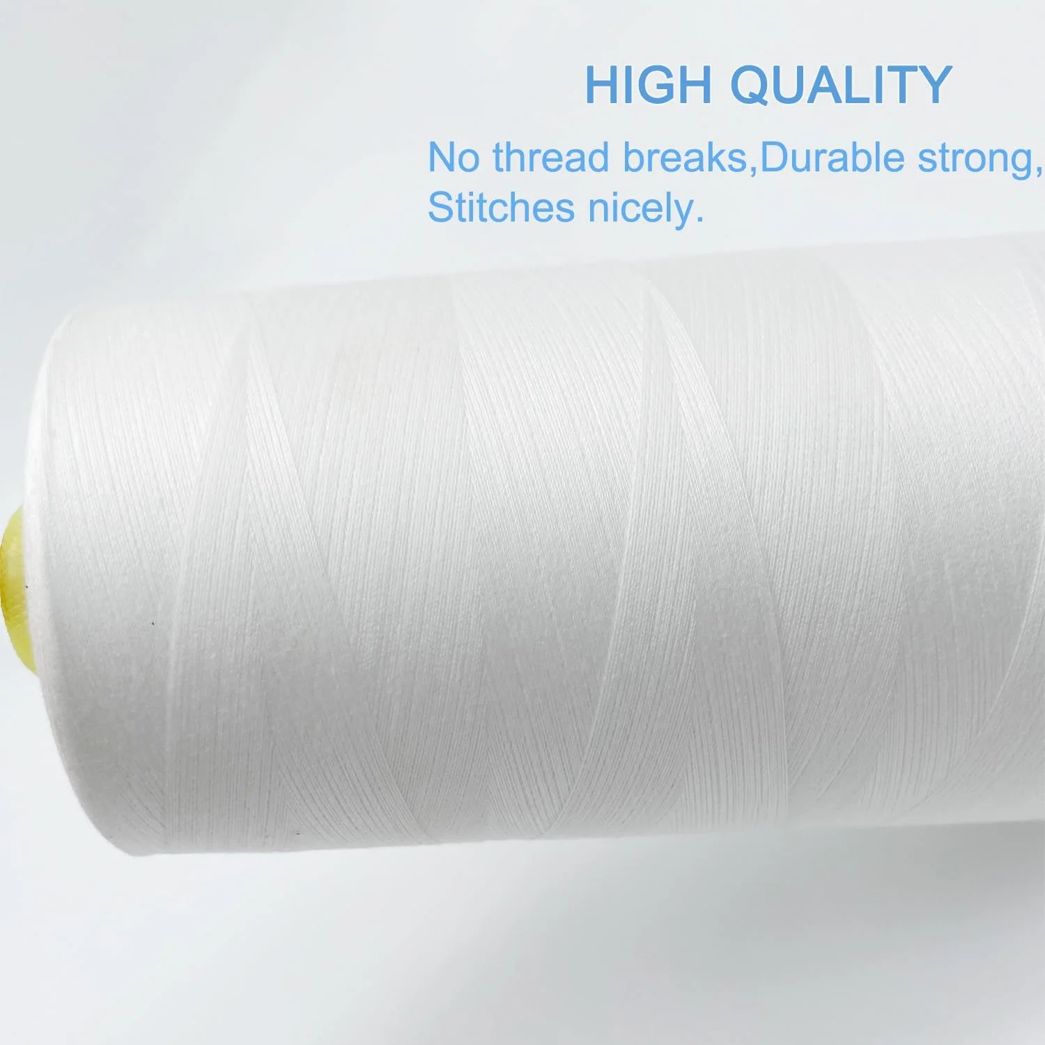 نخ پلی استر همه کاره JxmnTex تک قرقره بزرگ 20000 یاردی برای ماشین های صنعتی و خانگی - سفید نخ پلی استر همه کاره JxmnTex تک قرقره بزرگ 20000 یاردی برای ماشین های صنعتی و خانگی - سفید