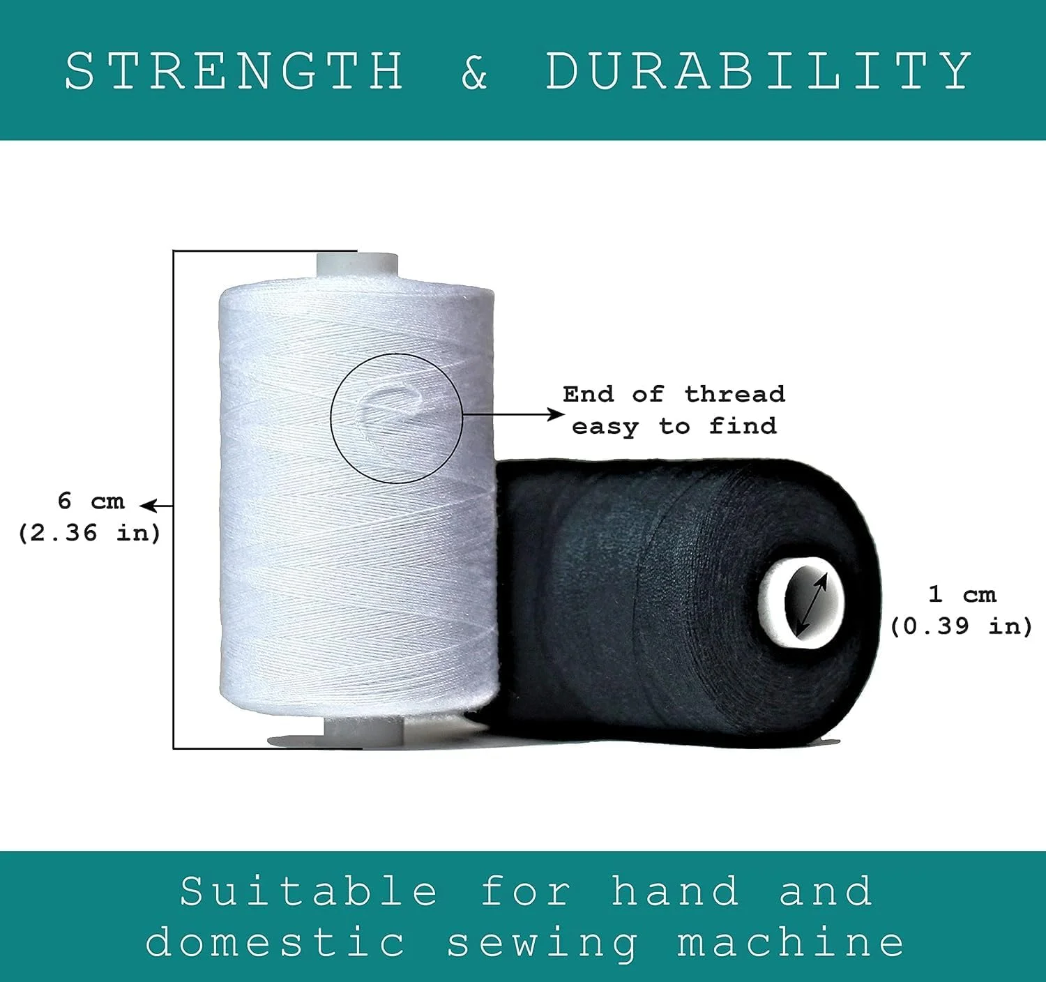 نخ خیاطی ملالا 1000 یارد در هر قرقره 40S/2 پلی استر، 2 مجموعه رنگی برای ماشین خیاطی، ماشین گلدوزی، خیاطی دستی (سیاه+سفید) نخ خیاطی ملالا 1000 یارد در هر قرقره 40S/2 پلی استر، 2 مجموعه رنگی برای ماشین خیاطی، ماشین گلدوزی، خیاطی دستی (سیاه+سفید)