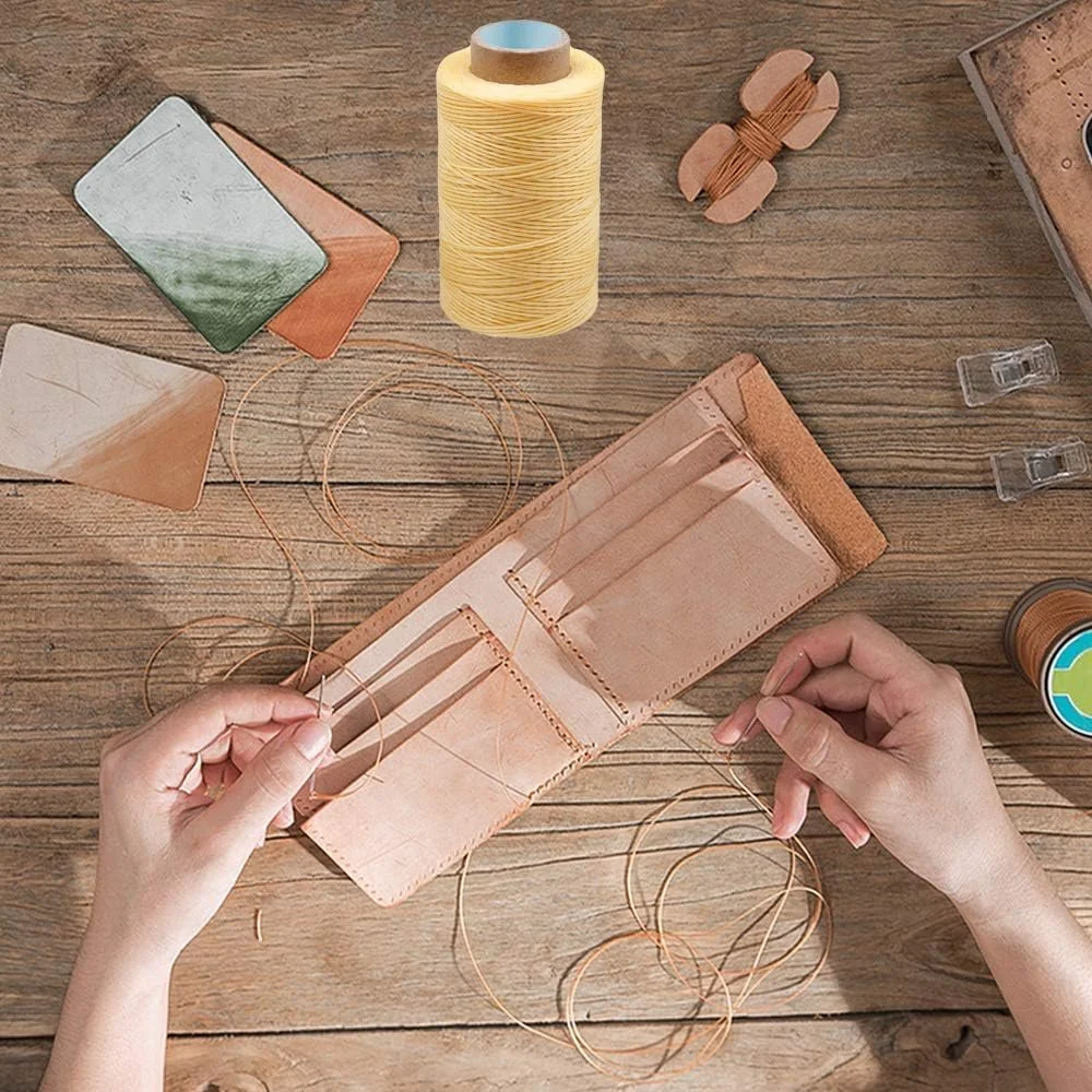 نخ موم زده چرم دوزی ملاله 284 یارد - نخ بخیه بلند کاربردی برای صنایع دستی چرمی DIY/صحافی/تعمیر کفش/پروژه های چرمی (زردآلویی) نخ موم زده چرم دوزی ملاله 284 یارد - نخ بخیه بلند کاربردی برای صنایع دستی چرمی DIY/صحافی/تعمیر کفش/پروژه های چرمی (زردآلویی)