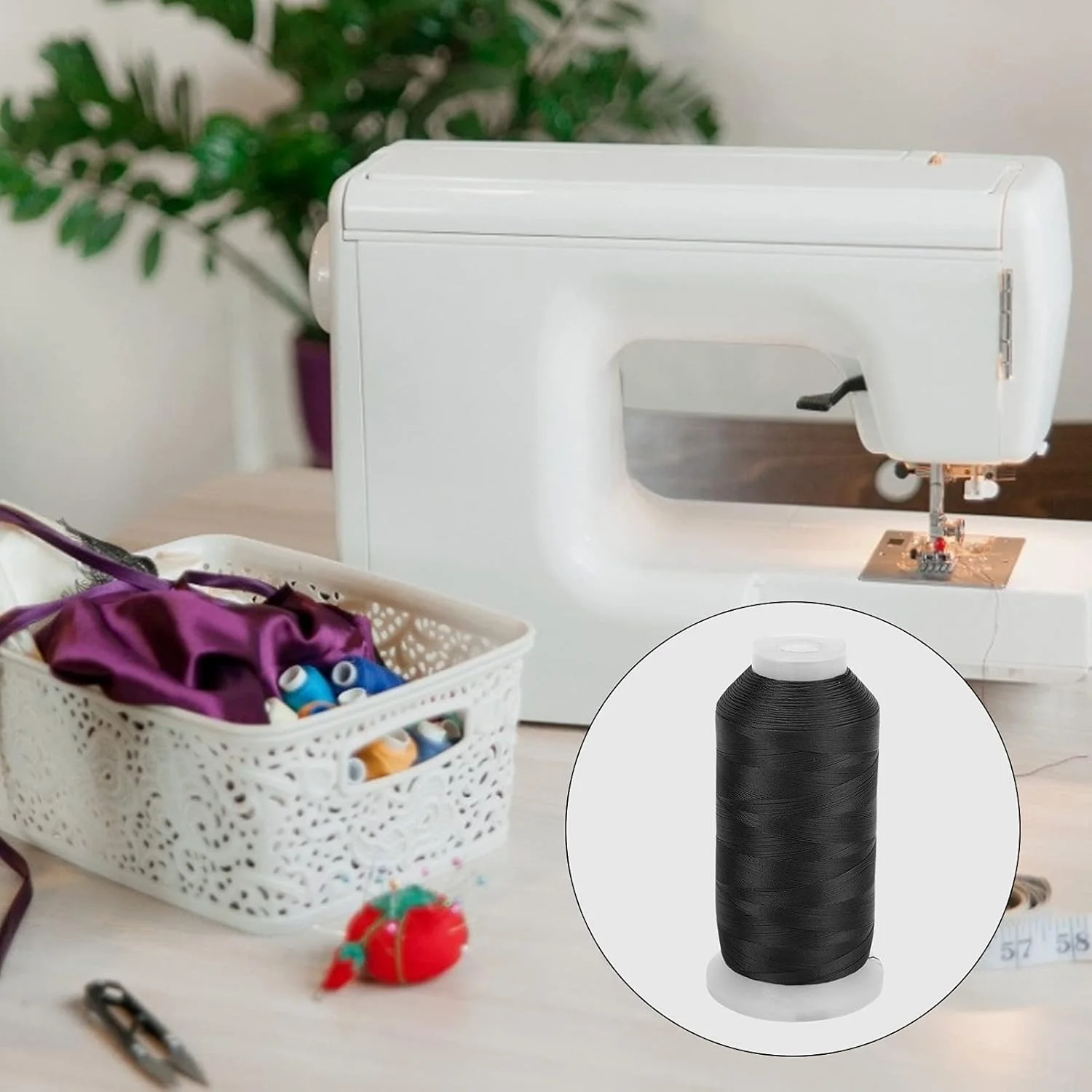 نخ گلدوزی ماشینی Meiyya، نخ چرخ خیاطی پلی استر برای مصارف خانگی برای خیاطی (مشکی) نخ گلدوزی ماشینی Meiyya، نخ چرخ خیاطی پلی استر برای مصارف خانگی برای خیاطی (مشکی)