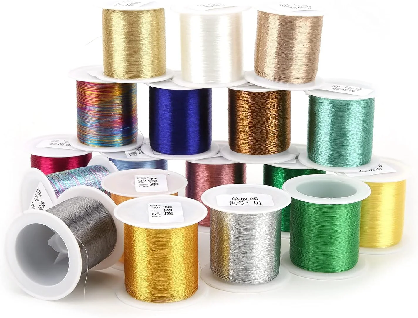 نخ های خیاطی پلی استر قوی 20 رنگ کیت گلدوزی، قابل شستشو، با عمر طولانی، برای خیاطی و گلدوزی نخ های خیاطی پلی استر قوی 20 رنگ کیت گلدوزی، قابل شستشو، با عمر طولانی، برای خیاطی و گلدوزی