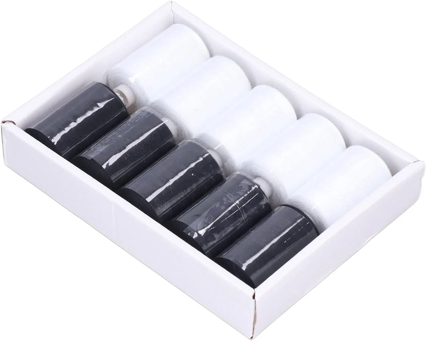 نخ خیاطی 10 رنگ، نخ خیاطی مشکی و سفید با استحکام بالا و کاربردی برای چرخ خیاطی خانگی، گلدوزی دستی و لحاف دوزی