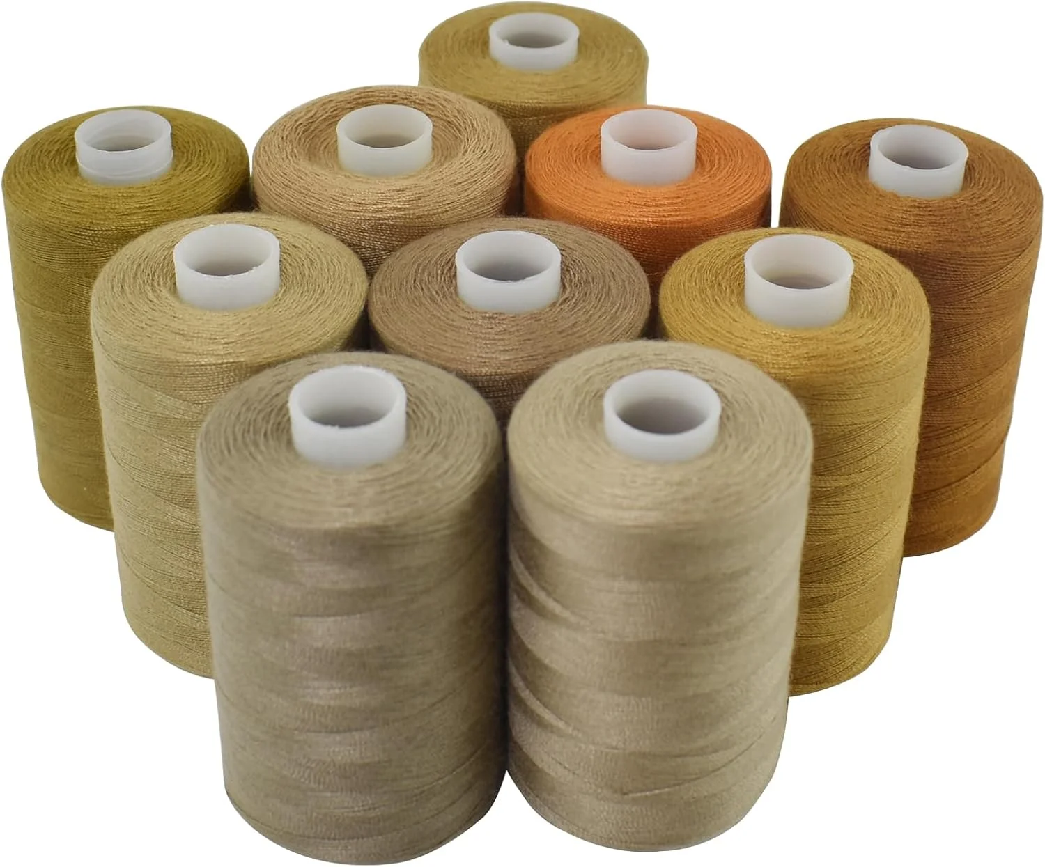 نخ خیاطی SHRJ، 10 قرقره، رنگ قهوه ای، مناسب برای مصارف صنعتی، 1000 یارد در هر قرقره، پلی استر 40S/2 برای چرخ خیاطی DIY، ماشین گلدوزی، خیاطی دستی نخ خیاطی SHRJ، 10 قرقره، رنگ قهوه ای، مناسب برای مصارف صنعتی، 1000 یارد در هر قرقره، پلی استر 40S/2 برای چرخ خیاطی DIY، ماشین گلدوزی، خیاطی دستی