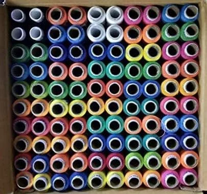 نخ خیاطی چند رنگ Shop & Shoppee، 100% پلی استر ریسیده، 100 عدد (300 متر هر کدام) برای خیاطی و دوخت (300 متر، بسته 100 عددی، چند رنگ) نخ خیاطی چند رنگ Shop & Shoppee، 100% پلی استر ریسیده، 100 عدد (300 متر هر کدام) برای خیاطی و دوخت (300 متر، بسته 100 عددی، چند رنگ)