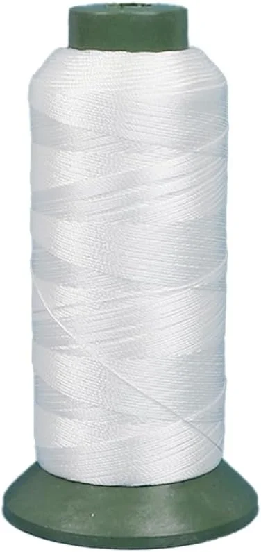 نخ نایلونی ضخیم و پیوندی 1000 یاردی T135#138 سایز 420D/3 برای چرم، جین، کاردستی دستی و ماشینی، تعمیر کیف و کفش (سفید)
