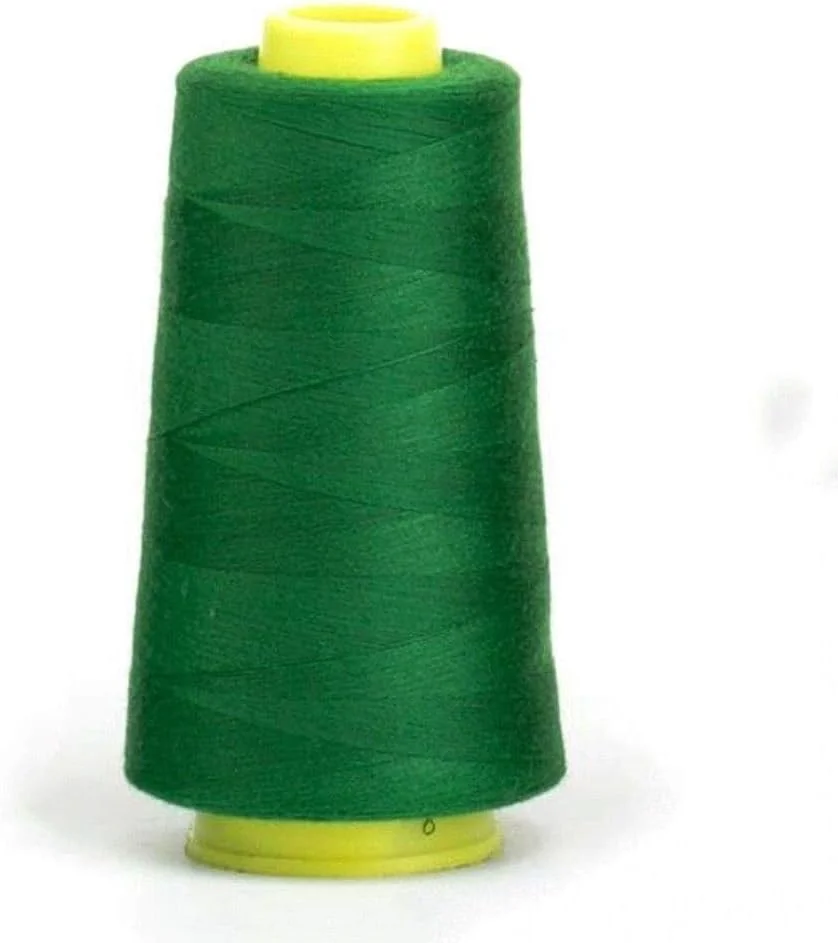 نخ خیاطی 3000 یاردی، نخ پنبه ای چند منظوره چرخ خیاطی قرقره های رنگارنگ خانگی DIY قرقره های صنایع دستی خالص (سبز)