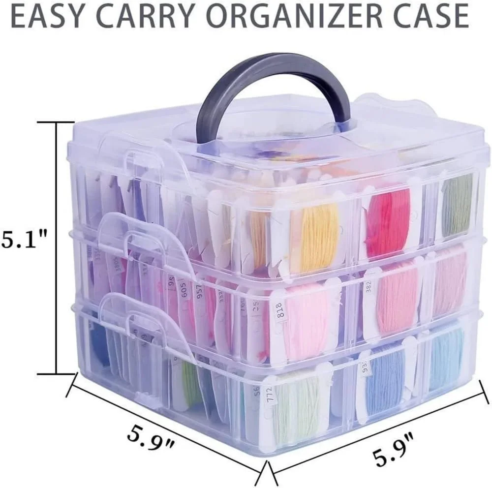 مجموعه نخ گلدوزی ZYJBDYZBD با استحکام بالا، 150 رنگ نخ خیاطی گلدوزی به همراه جعبه نخ، قیچی، انگشتانه و جعبه ابزار