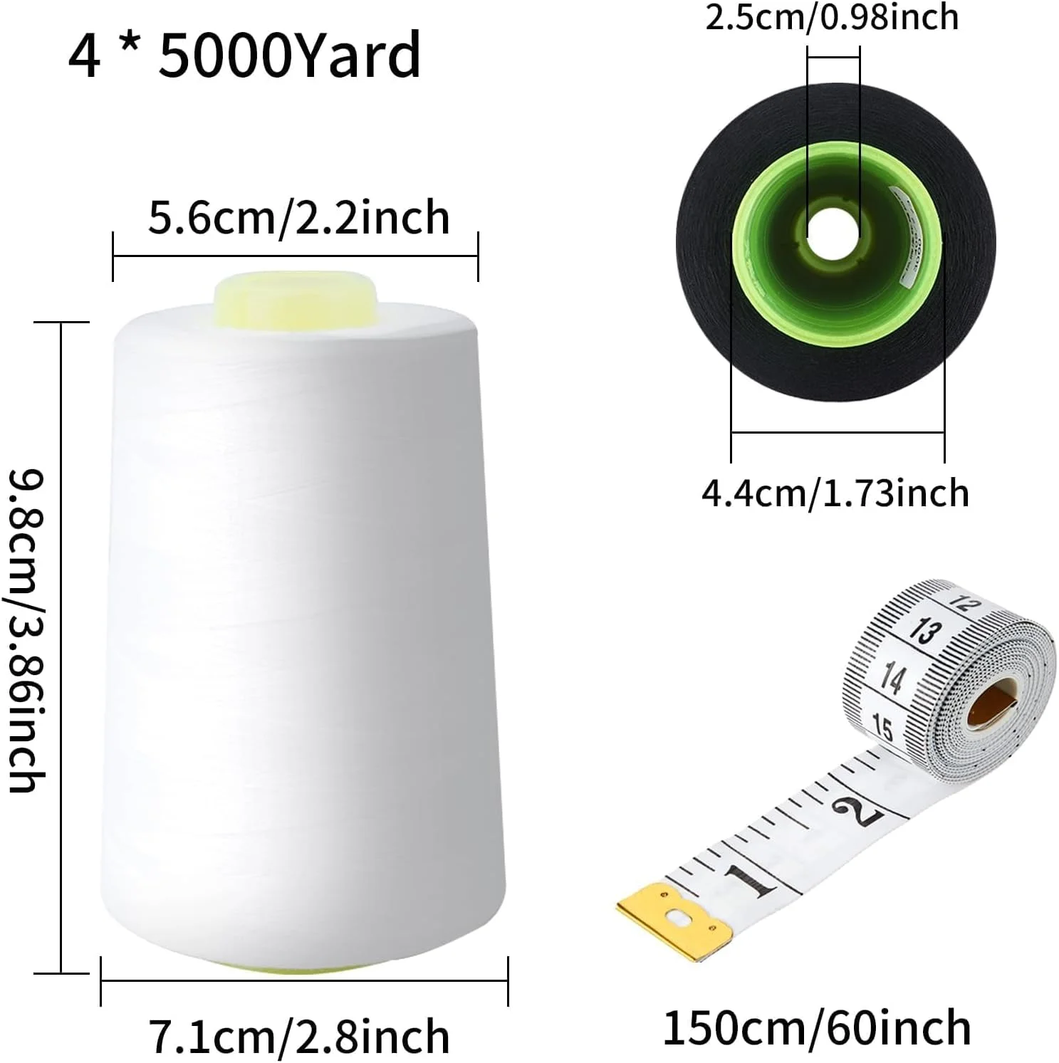 نخ سردوز زیترم، نخ لحاف دوزی چرخ خیاطی 4 عدد مخروط 5000 یاردی نخ خیاطی پلی استر همه منظوره 40S/2، نخ سردوز سفید و مشکی برای خیاطی، لحاف دوزی، تکه دوزی، سردوز نخ سردوز زیترم، نخ لحاف دوزی چرخ خیاطی 4 عدد مخروط 5000 یاردی نخ خیاطی پلی استر همه منظوره 40S/2، نخ سردوز سفید و مشکی برای خیاطی، لحاف دوزی، تکه دوزی، سردوز