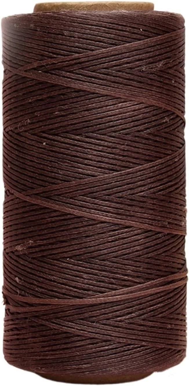 رول نخ موم زده کتانی ZYJBDYZBD، طناب، نخ با طول 260 متر، ضخامت 0.8 میلی متر، نخ های چرخ خیاطی موم زده چرمی 150D برای دوخت دستی