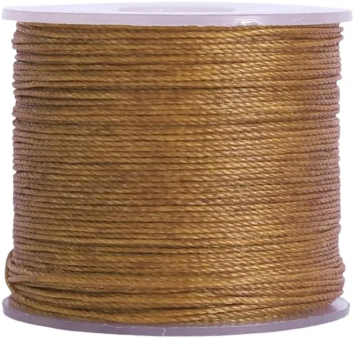 ZYJBDYZBD 1 عدد نخ موم گرد، طناب پلی استر بدون شکاف برای دوخت چرم، نخ موم اندود شده، رنگ: 04 قهوه ای روشن، سایز: 0.4mm - 30M ZYJBDYZBD 1 عدد نخ موم گرد، طناب پلی استر بدون شکاف برای دوخت چرم، نخ موم اندود شده، رنگ: 04 قهوه ای روشن، سایز: 0.4mm - 30M