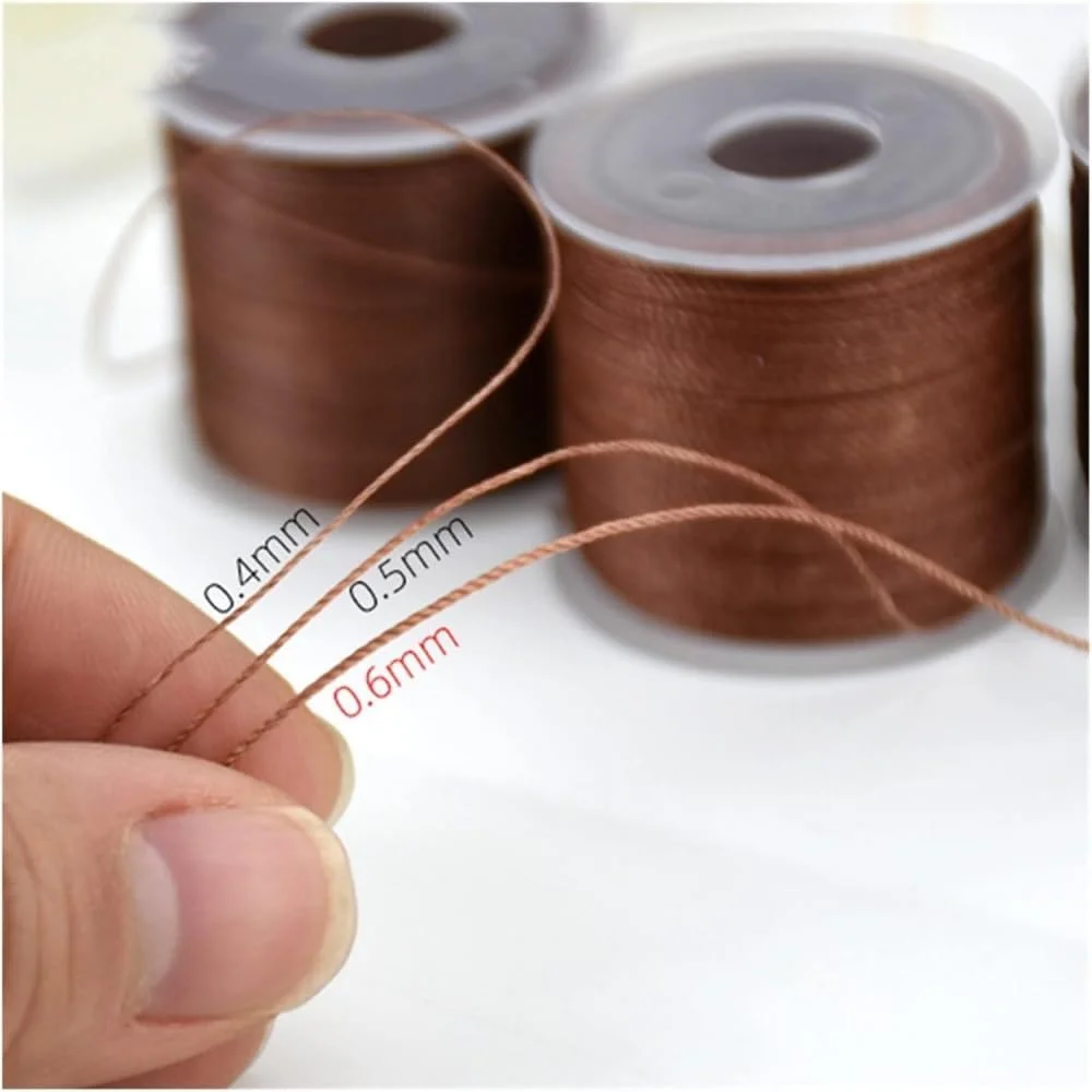 ZYJBDYZBD 1 عدد نخ موم گرد، طناب پلی استر بدون شکاف برای دوخت چرم، نخ موم اندود شده، رنگ: 04 قهوه ای روشن، سایز: 0.4mm - 30M ZYJBDYZBD 1 عدد نخ موم گرد، طناب پلی استر بدون شکاف برای دوخت چرم، نخ موم اندود شده، رنگ: 04 قهوه ای روشن، سایز: 0.4mm - 30M