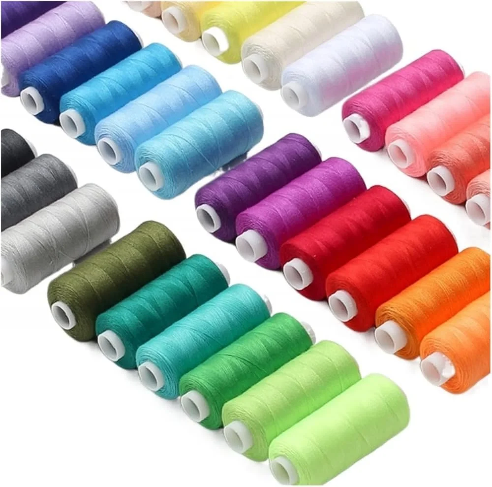 نخ خیاطی پلی استر ZYJBDYZBD، 400 یارد، نخ گلدوزی دستی برای لوازم خیاطی خانگی، نخ خیاطی برای قفل لبه