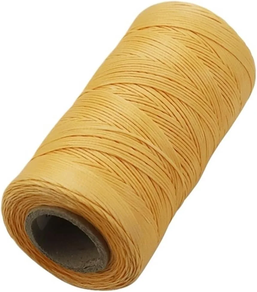 نخ دوخت چرم ZYJBDYZBD 260M، نخ دوخت موم زده تخت، نخ دوخت دستی، بند موم زده برای صنایع دستی چرمی 0.8 میلی متر