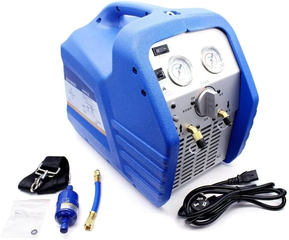 دستگاه بازیابی مبرد 3/4 اسب بخار، واحد بازیابی مبرد HVAC خودرو 558psi، دستگاه بازیافت مبرد قابل حمل 220 ولت AC، ابزار تعمیر و بازیابی تهویه مطبوع (220 ولت)