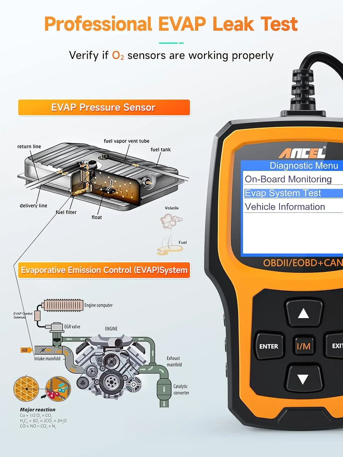 اسکنر پیشرفته OBD2 ANCEL AD410، دستگاه خواندن کد خودرو برای خاموش کردن فوری چراغ چک موتور، ابزار اسکن عیب یابی خودرو OBD II، ابزار اسکن جهانی برای تمام خودروهای OBDII سال 1996 به بعد، مشکی/زرد