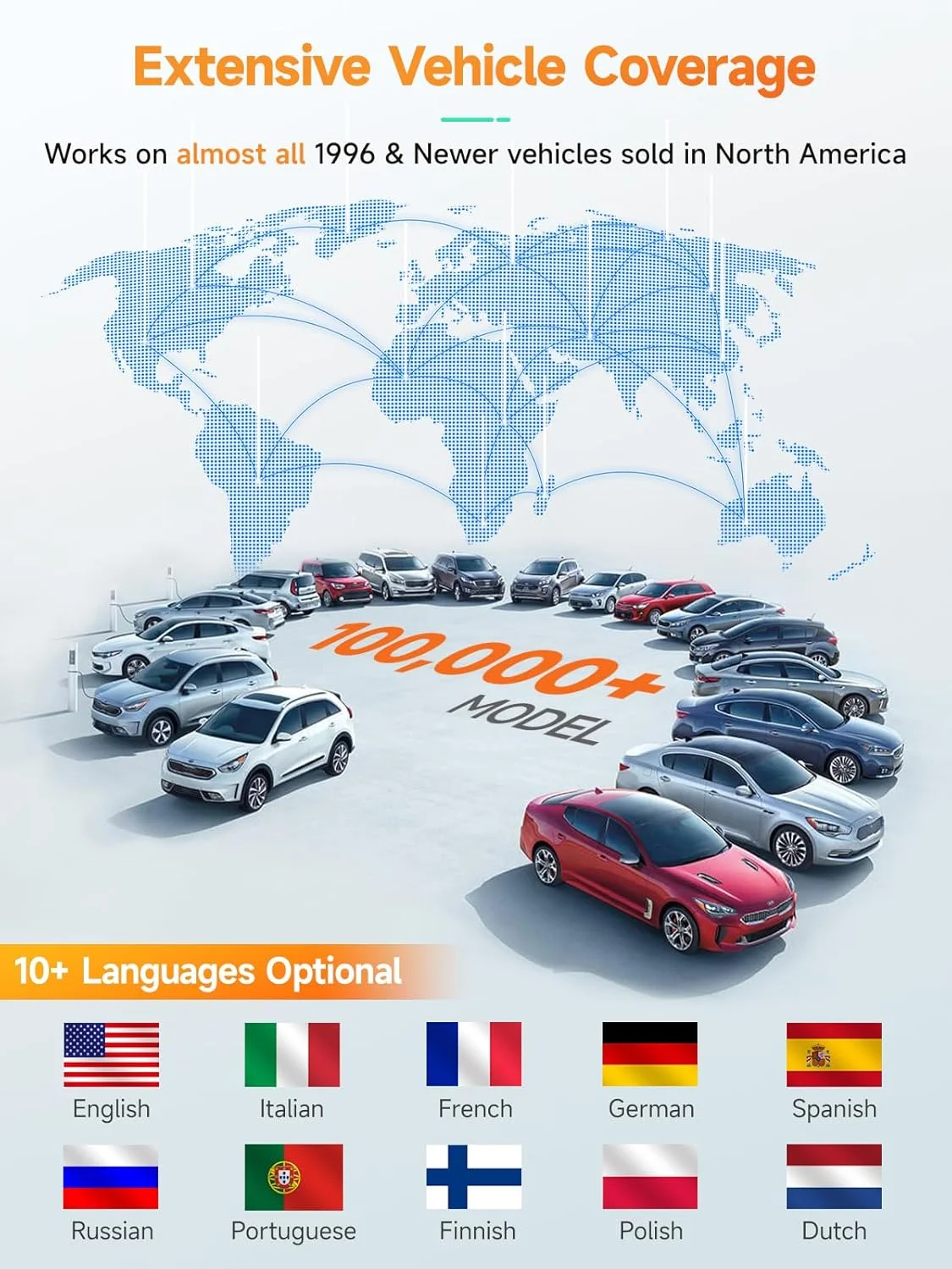 اسکنر پیشرفته OBD2 ANCEL AD410، دستگاه خواندن کد خودرو برای خاموش کردن فوری چراغ چک موتور، ابزار اسکن عیب یابی خودرو OBD II، ابزار اسکن جهانی برای تمام خودروهای OBDII سال 1996 به بعد، مشکی/زرد
