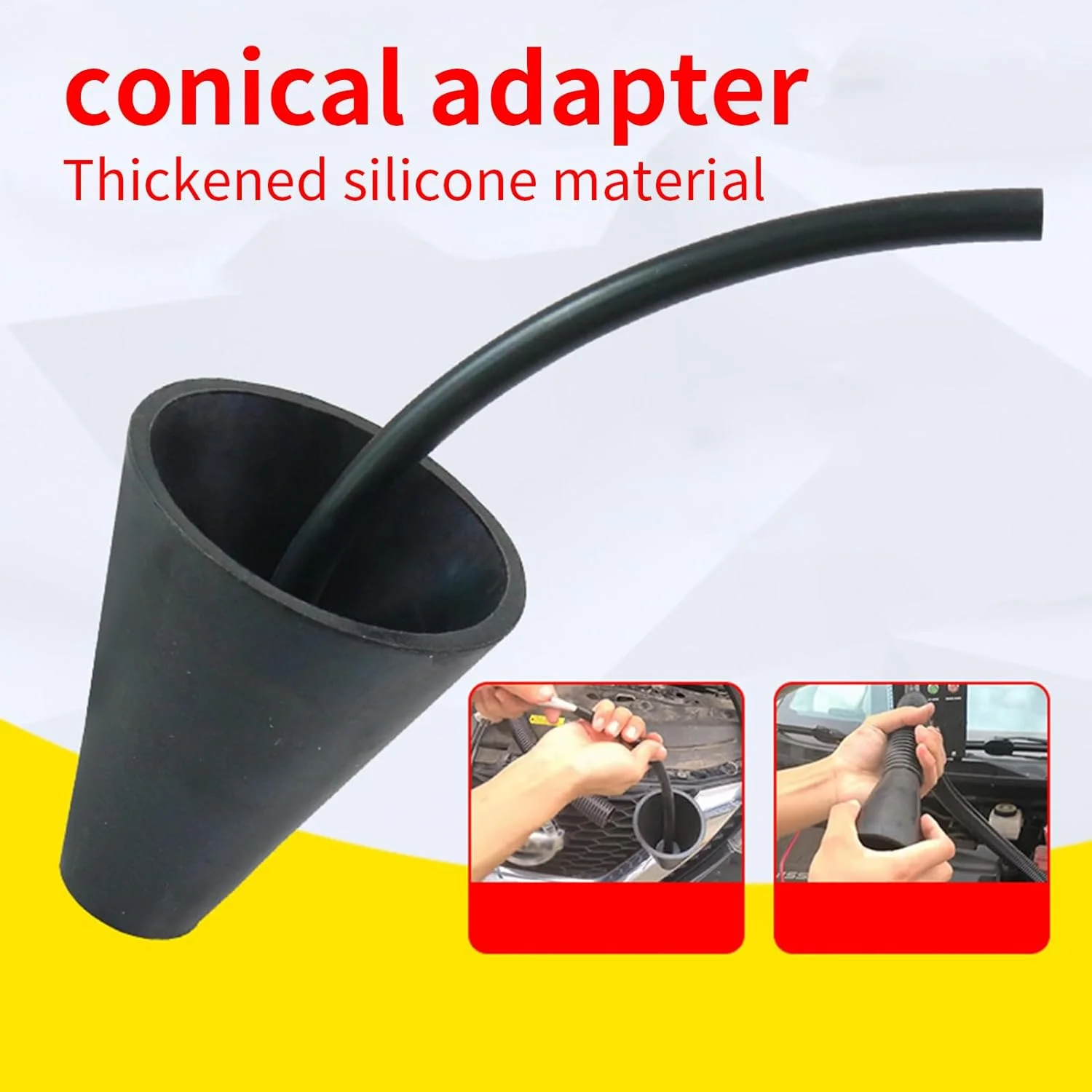 آداپتور مخروطی دستگاه دود خودرو - اتصال شیلنگ آداپتور دستگاه دود - ابزارهای تعمیر خودرو برای تشخیص موتور و نگهداری ناوگان تکنسین