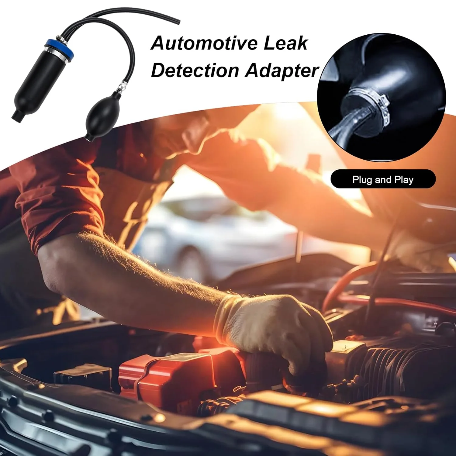 آداپتور تشخیص نشت خودرو | دستگاه عیب یابی | تستر دقیق و سریع Plug-And-Play برای لوله کشی تهویه مطبوع، لوله کشی، ورودی هوا موتور آداپتور تشخیص نشت خودرو | دستگاه عیب یابی | تستر دقیق و سریع Plug-And-Play برای لوله کشی تهویه مطبوع، لوله کشی، ورودی هوا موتور