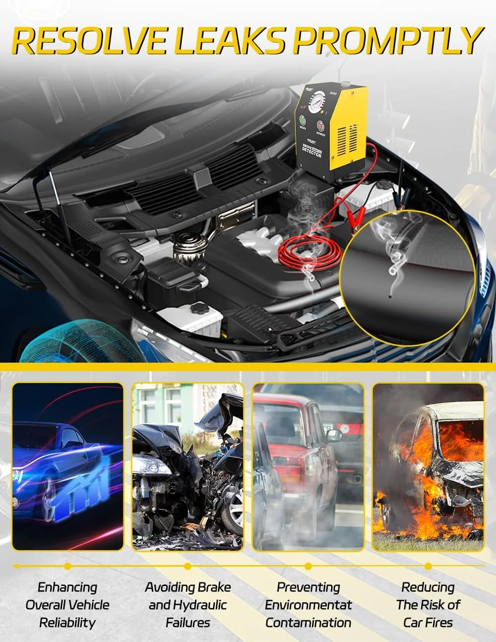 تستر دود خودرو Solary - دستگاه دود خودرو DC 12V EVAP برای نشت های خلاء