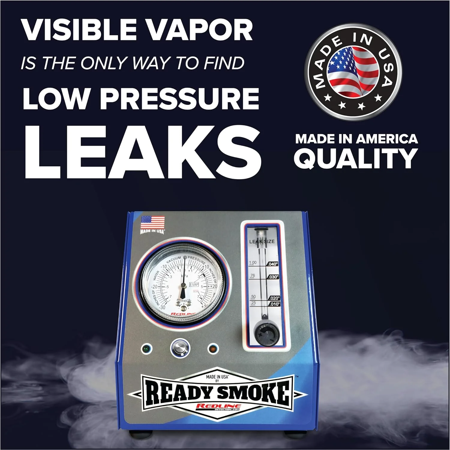 دستگاه تشخیص نشت دود مرئی خودرو Redline Detection ReadySmoke™ 95-0400 برای تشخیص نشت های کم فشار: EVAP، اگزوز، سیستم ورودی و نشت های خلاء