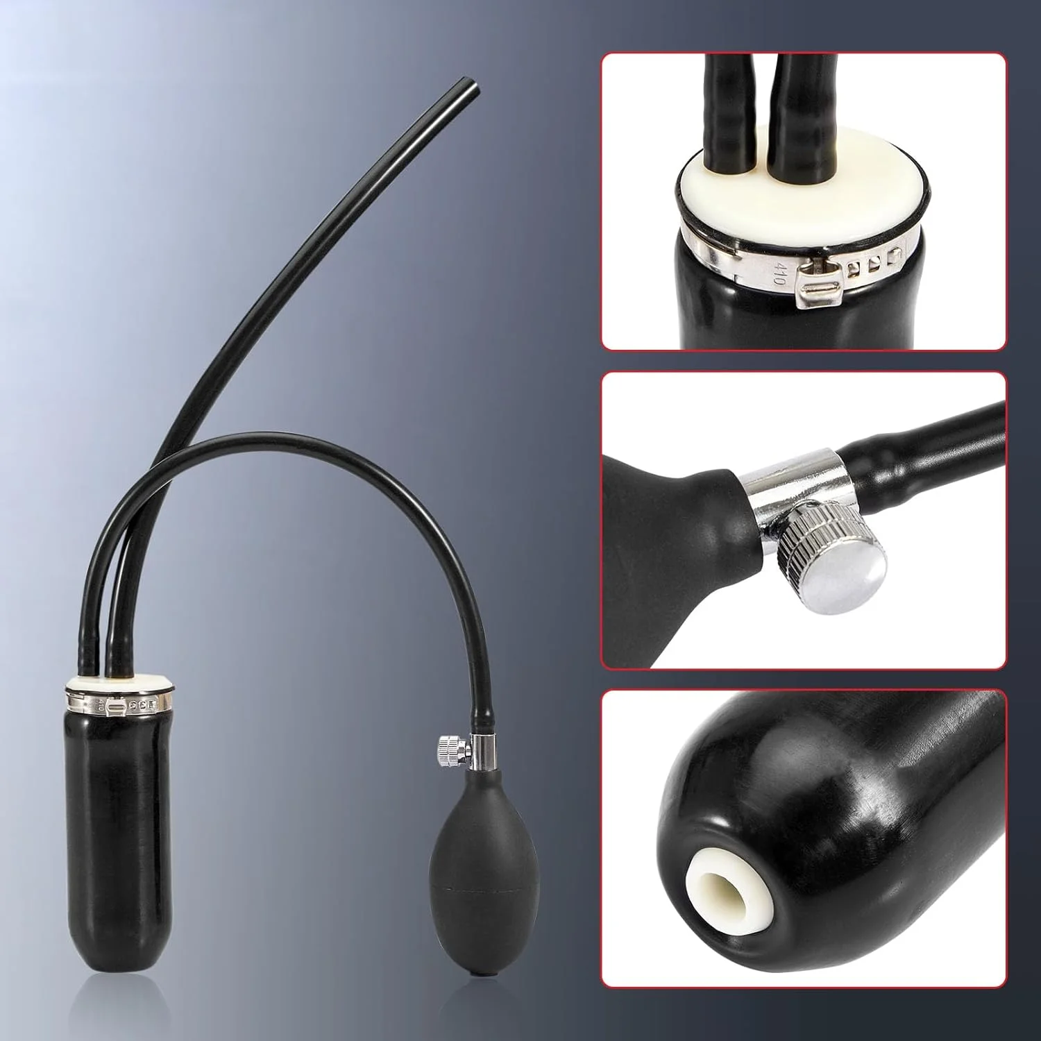 آداپتور ورودی آسان جهانی Gedlex، مثانه بادی دستگاه دود خودرو، مثانه برای لوله های خودرو 12 ولت، آشکارساز نشت سوخت، تستر تشخیصی