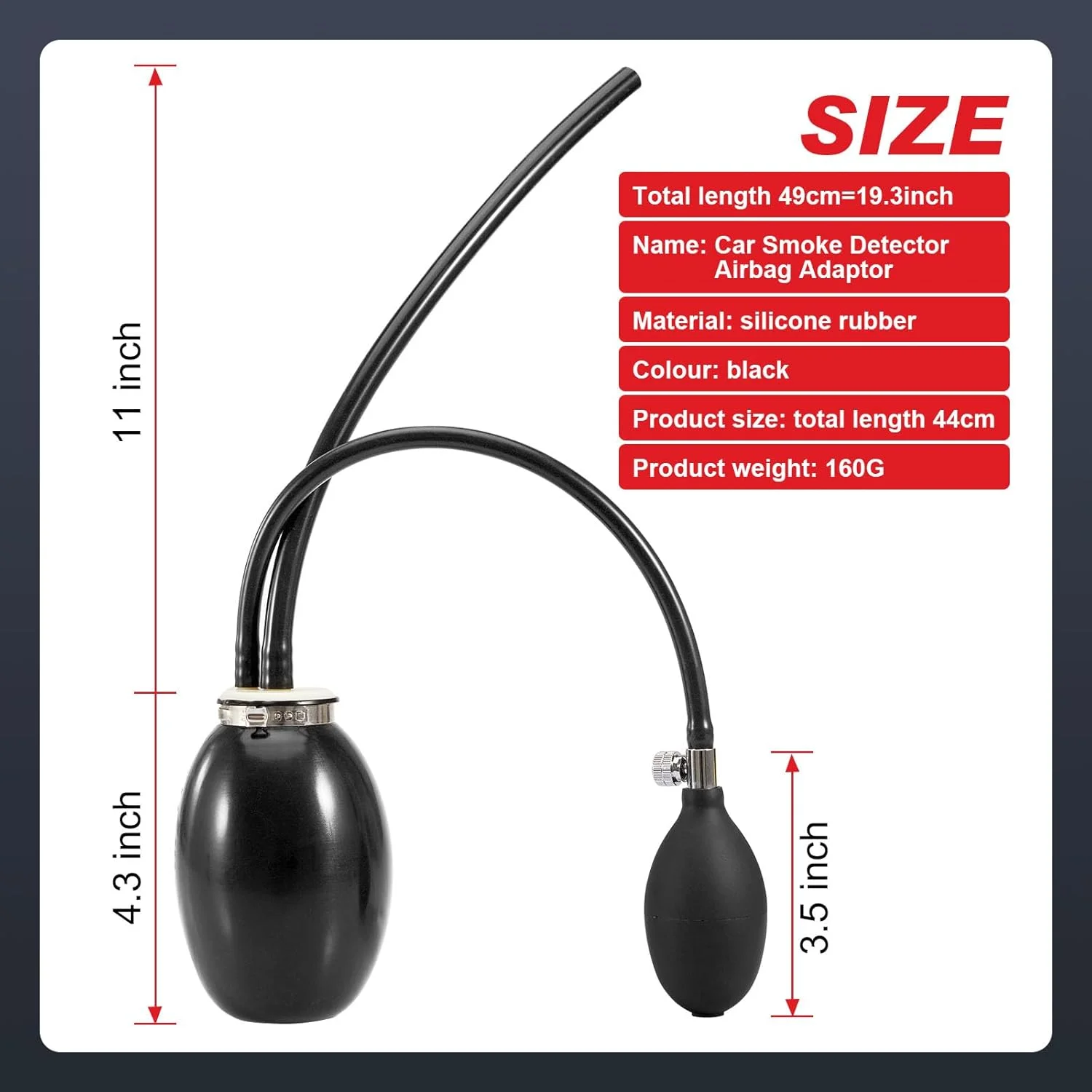 آداپتور ورودی آسان جهانی Gedlex، مثانه بادی دستگاه دود خودرو، مثانه برای لوله های خودرو 12 ولت، آشکارساز نشت سوخت، تستر تشخیصی