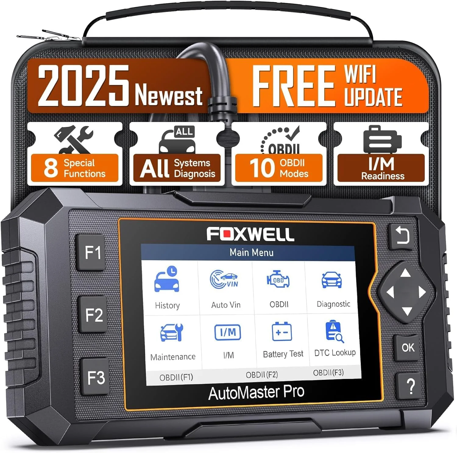 دستگاه دیاگ خودرو FOXWELL NT624 Elite OBD2 اسکنر کامل سیستم خودرو با قابلیت ریست چراغ روغن و عملکردهای سرویس EPB (آخرین نسخه 2019) با 2 سال گارانتی
