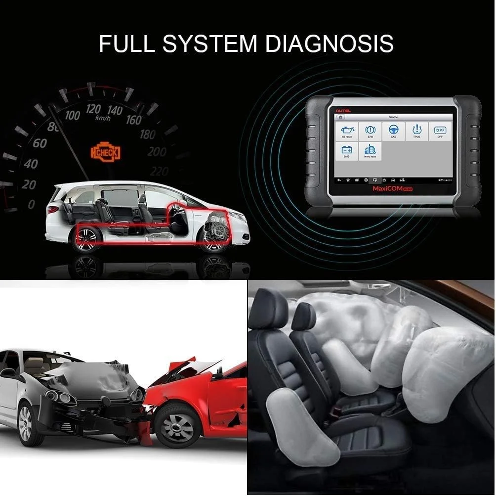 اسکنر خودرو Autel Mk808 Obd2 Maxicom ابزار عیب یابی خودرو با پشتیبانی از تشخیص کامل و Immo/Epb/Sas/Bms/Tpms/Dpf (Md802 All System+Maxicheck Pro)