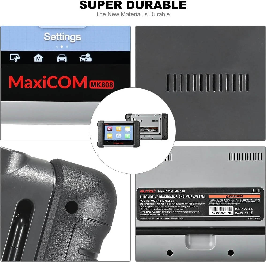 اسکنر خودرو Autel Mk808 Obd2 Maxicom ابزار عیب یابی خودرو با پشتیبانی از تشخیص کامل و Immo/Epb/Sas/Bms/Tpms/Dpf (Md802 All System+Maxicheck Pro)