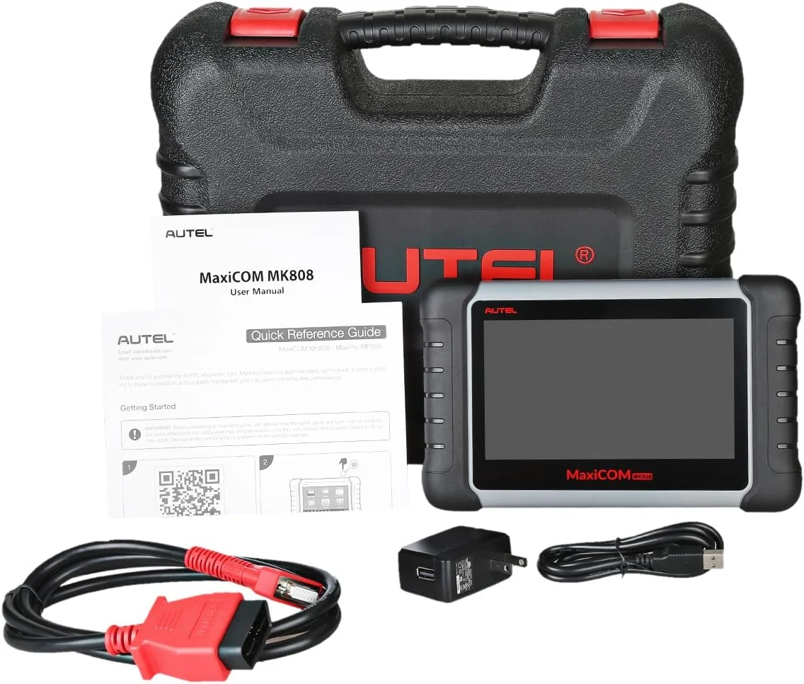 اسکنر خودرو Autel Mk808 Obd2 Maxicom ابزار عیب یابی خودرو با پشتیبانی از تشخیص کامل و Immo/Epb/Sas/Bms/Tpms/Dpf (Md802 All System+Maxicheck Pro)