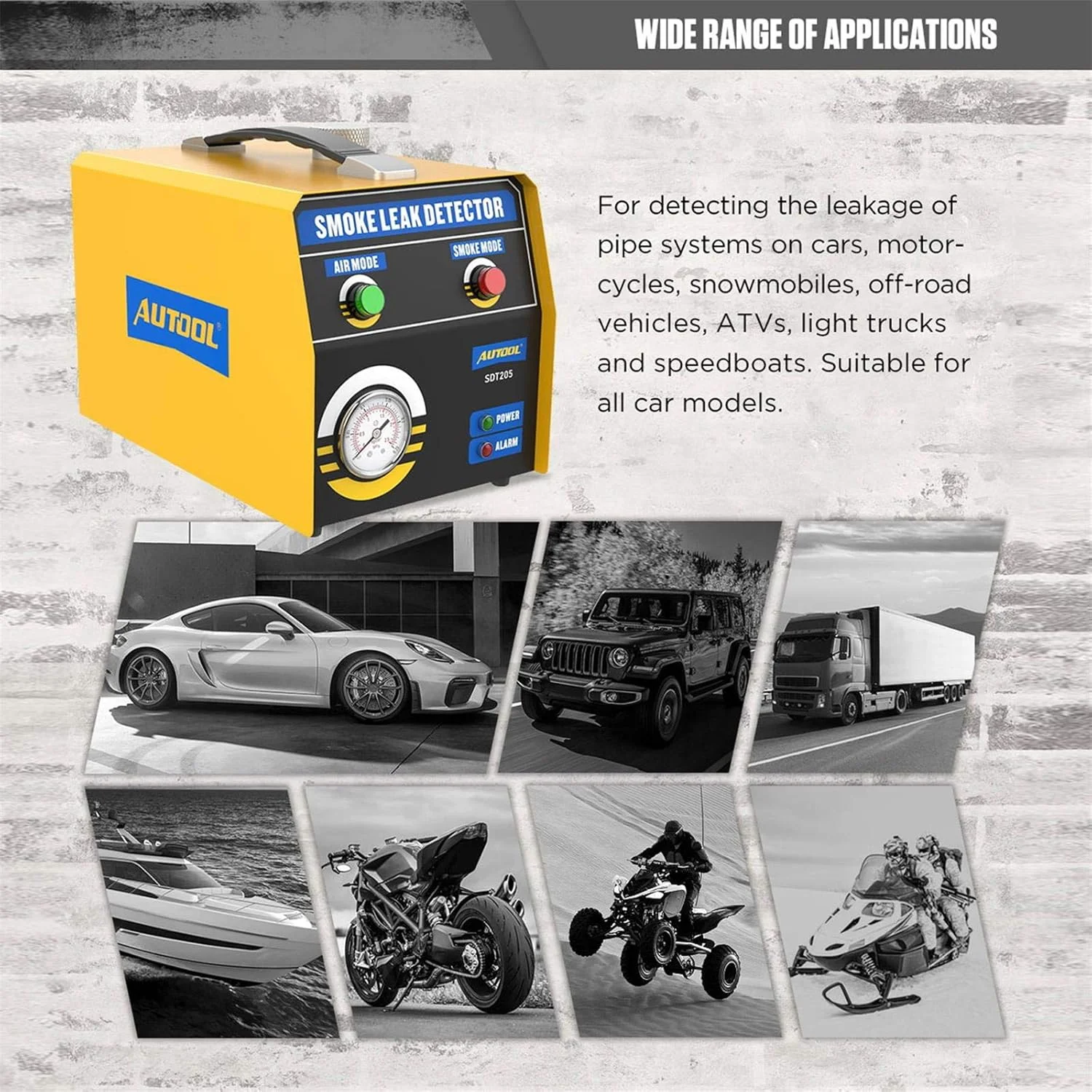 دستگاه تشخیص نشت یابی دود خودرو AUTOOL 12V برای سیستم EVAP