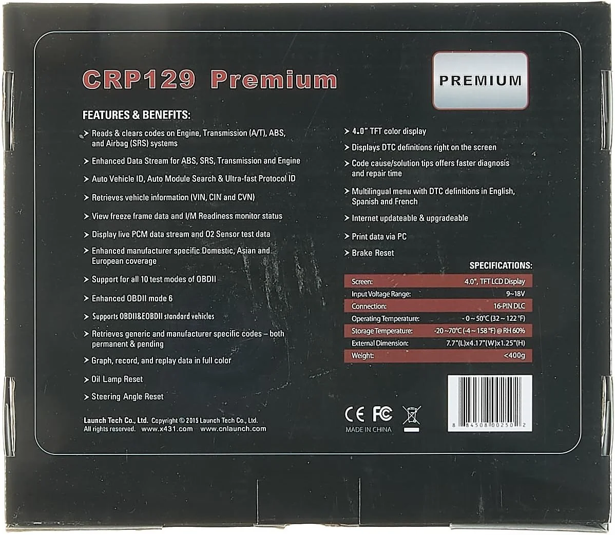 ابزار اسکن ممتاز Launch Crp129P ابزار اسکن ممتاز Launch Crp129P