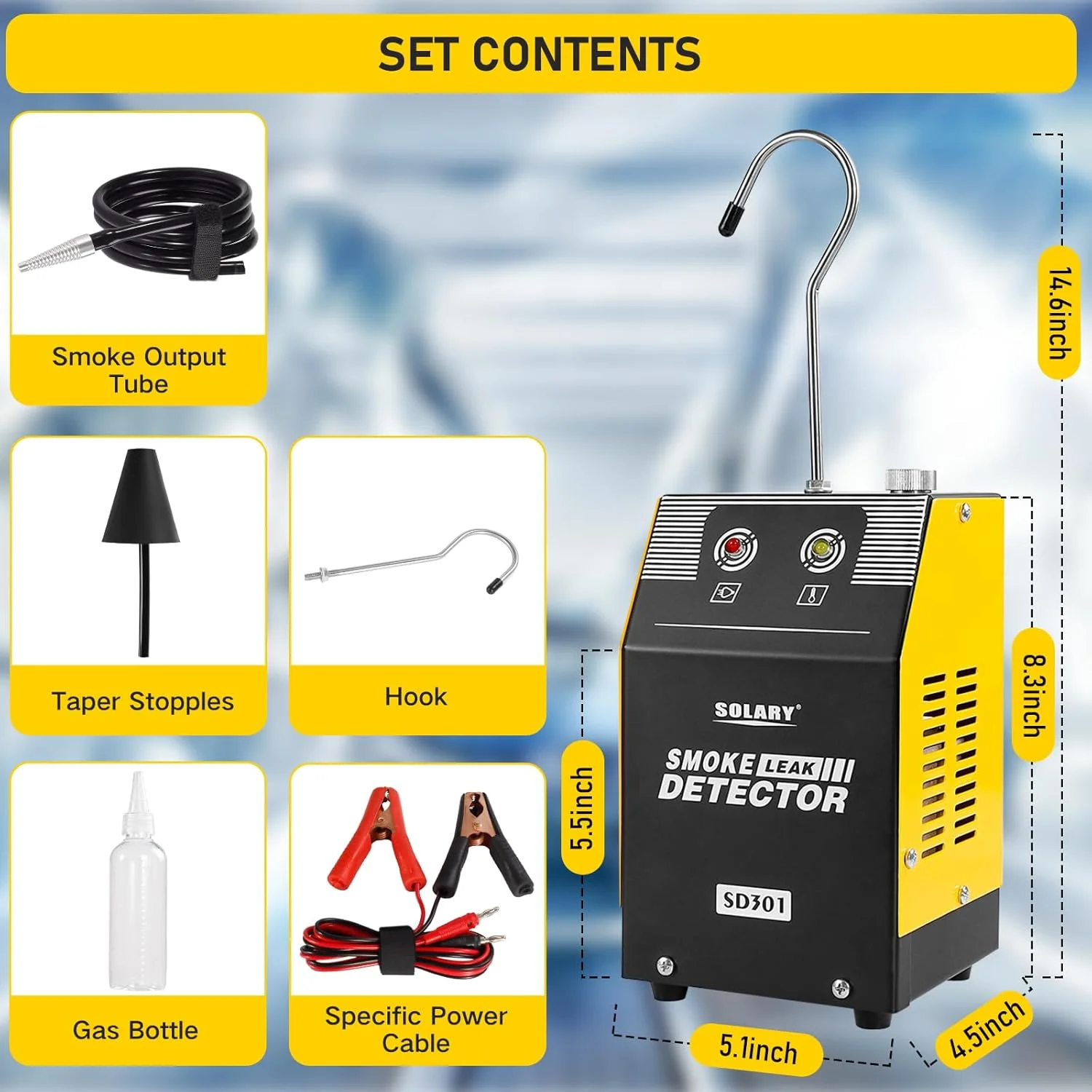 دستگاه دود ساز خودرو Solary - تستر دود خودرو DC 12V EVAP برای نشت یابی خلاء