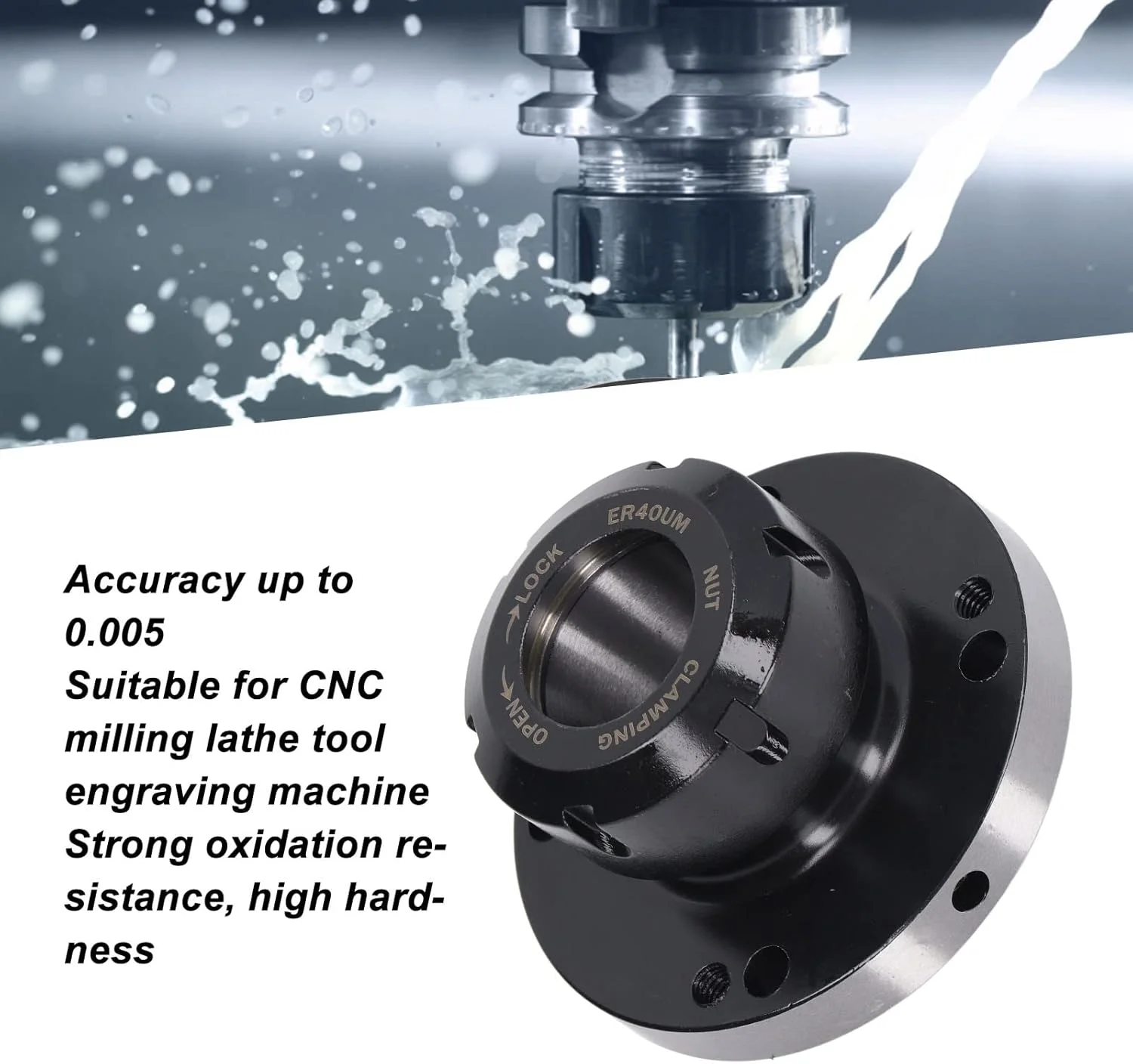 گیره فشنگی Gearwell، گیره فشنگی فرز CNC، فشنگی فولاد کربنی، قطعه فرز صنعتی، فشنگی ضد اکسیداسیون با سختی بالا 3.9 اینچی برای ماشین های CNC