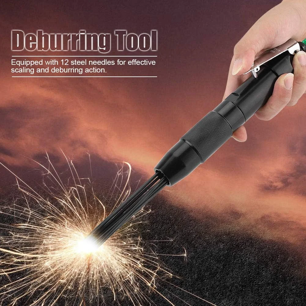 دستگاه سوزن‌زن بادی، ابزار برقی حرفه‌ای برای فلز، قطعات چدن، ابزار سنگین برای از بین بردن سرباره و رنگ، تجهیزات پلیسه‌گیری صنعتی با دستگیره ارگونومیک