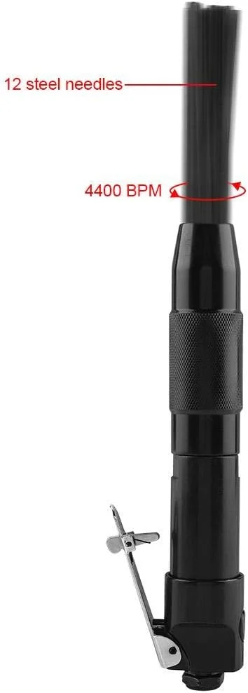 دستگاه سوزن‌زن بادی، ابزار برقی حرفه‌ای برای فلز، قطعات چدن، ابزار سنگین برای از بین بردن سرباره و رنگ، تجهیزات پلیسه‌گیری صنعتی با دستگیره ارگونومیک