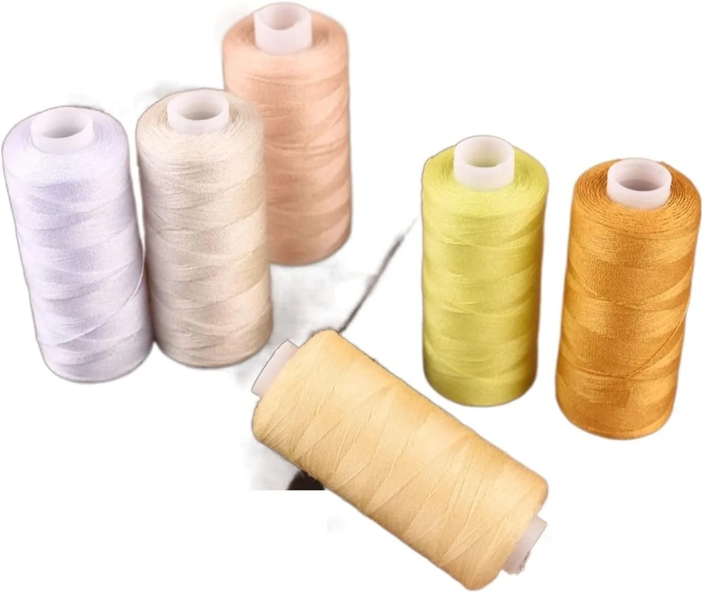 ZYJBDYZBD نخ خیاطی 6 رنگ/ست، نخ قرقره ای برای گلدوزی دستی و ماشینی، 400 یارد در هر قرقره، پلی استر برای کیت خیاطی خانگی