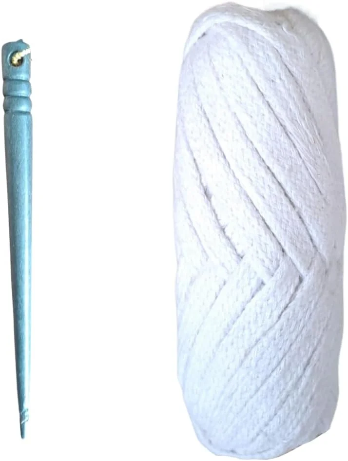 زوردیک - نادا برای پیژامه/دوری نخ 100% پنبه خالص رنگ سفید - 50 متر برای پیژامه، شلوار، لهنگا، ساری، زیردامنی، پاتیالا (سفید)