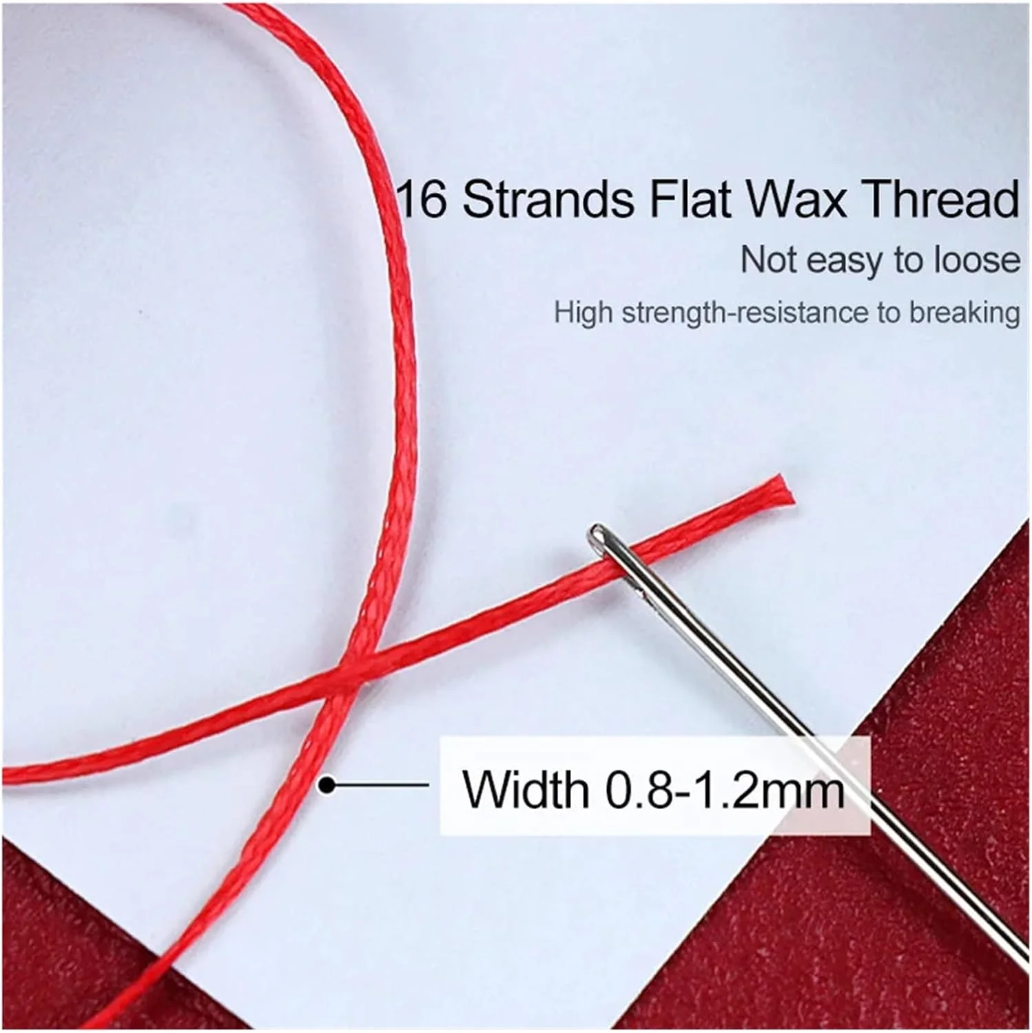 ZYJBDYZBD نخ موم زده تخت 0.8mm-1.2mm برای دوخت چرم، نخ پلی استر برای صحافی و صنایع دستی چرمی