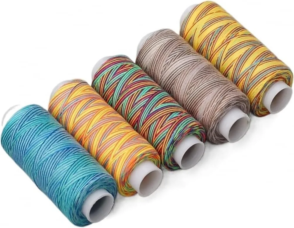 نخ رنگرزی شده ZYJBDYZBD 300 یاردی 40S/2 نخ پلی استر برای سوزن دوزی، خیاطی ماشینی، لحاف دوزی و دوخت دستی