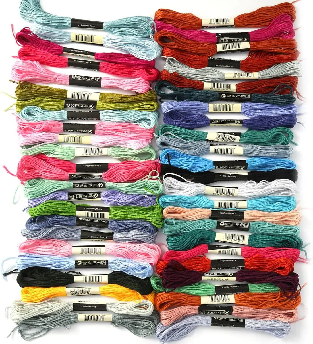 نخ گلدوزی رنگین کمانی Zjyufy، 50 کلاف، نخ دستبند دوستی، نخ بخیه متقاطع 8.7 یاردی، نخ دوخت و وصله برای تزئین صنایع دستی