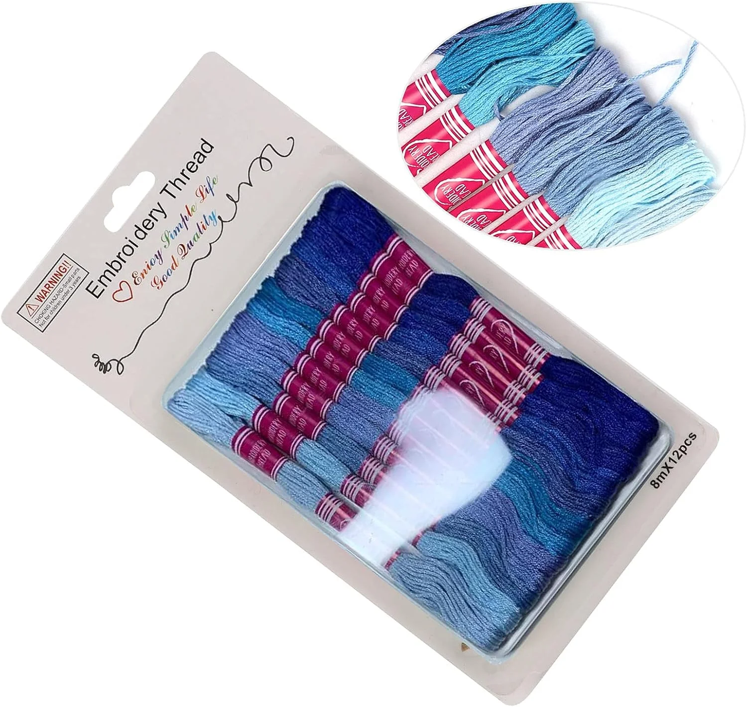 نخ پلی استر ZJCQA، مجموعه نخ گلدوزی مقاوم نفیس رنگارنگ بادوام چند منظوره برای خانواده دوستان برای ابزار صنایع دستی برای صنایع دستی DIY برای دختران کودکان (سری آبی) نخ پلی استر ZJCQA، مجموعه نخ گلدوزی مقاوم نفیس رنگارنگ بادوام چند منظوره برای خانواده دوستان برای ابزار صنایع دستی برای صنایع دستی DIY برای دختران کودکان (سری آبی)