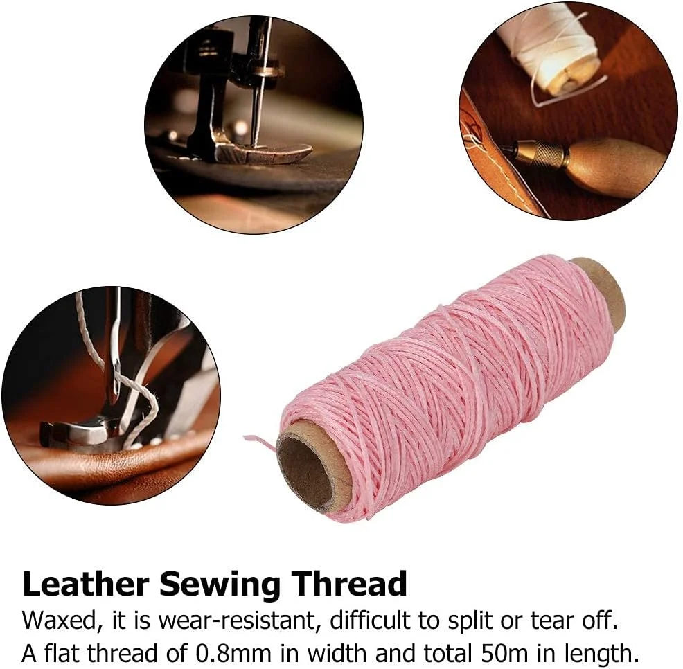 نخ دوخت دستی ZJCQA، نخ خیاطی مقاوم در برابر سایش ZJCQA نخ چرم دوزی قوی و بادوام برای مصارف خانگی (صورتی) نخ دوخت دستی ZJCQA، نخ خیاطی مقاوم در برابر سایش ZJCQA نخ چرم دوزی قوی و بادوام برای مصارف خانگی (صورتی)