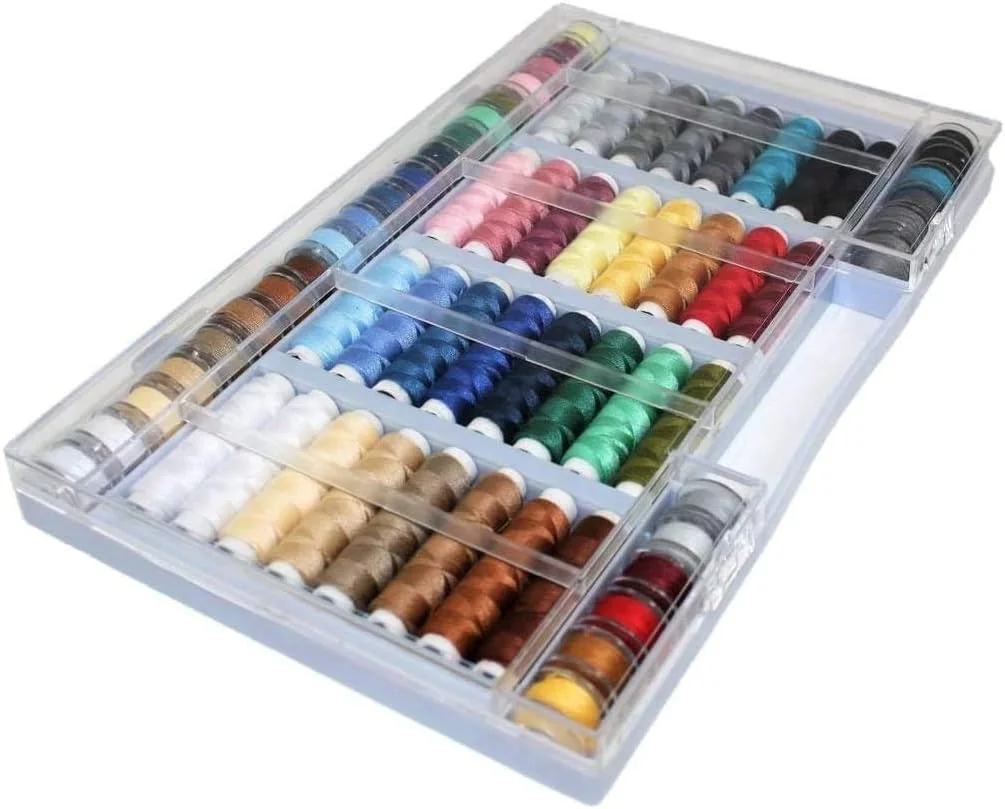 مجموعه 64 عددی نخ های رنگی زِتل آلتزتا (100% پلی استر، مناسب برای چرخ خیاطی)