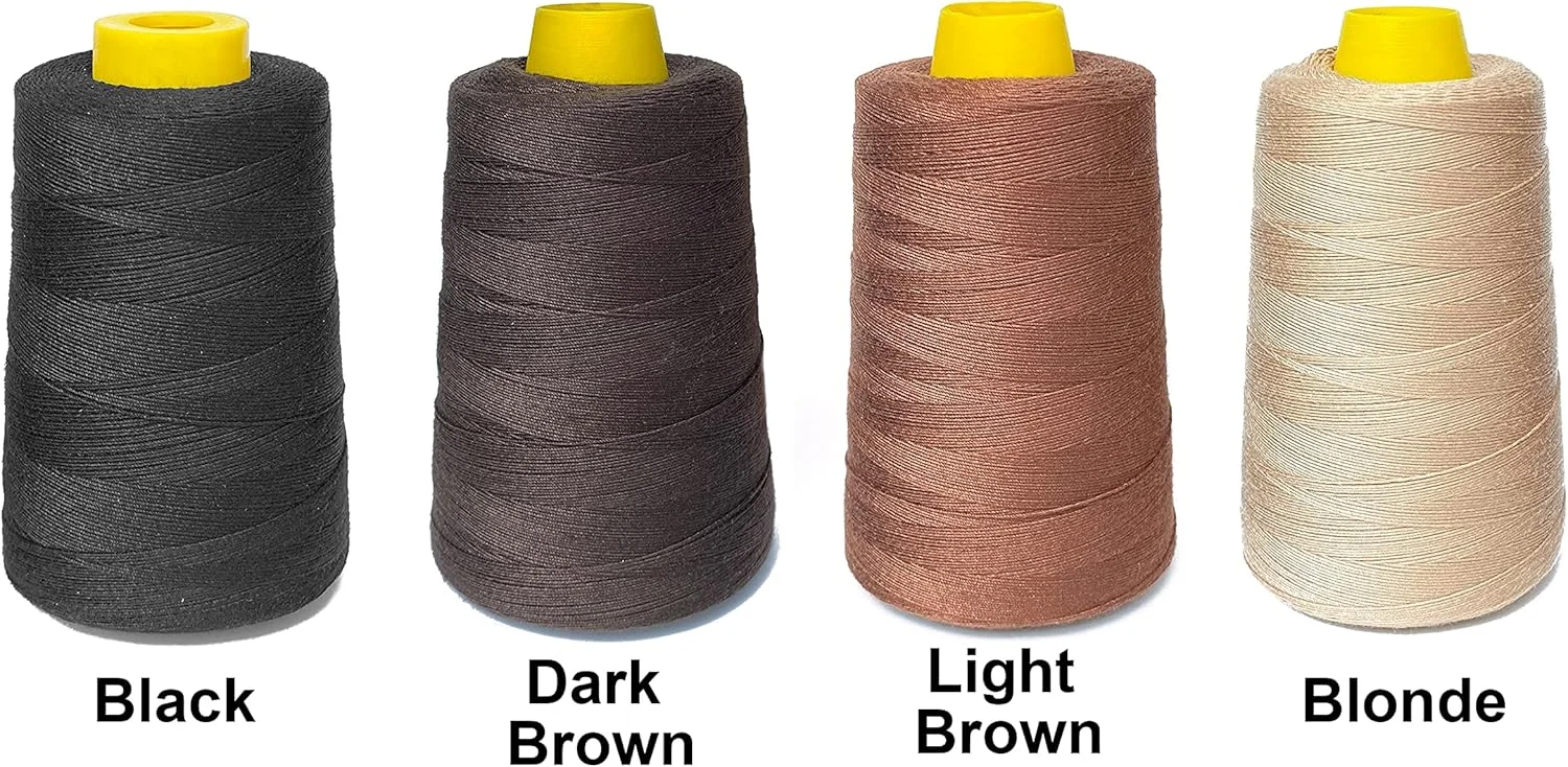 نخ دوخت موی طبیعی ضخیم Young Hair به همراه 3 عدد سوزن فر کننده برای ساخت کلاه گیس، 1000 یارد (قهوه ای روشن) نخ دوخت موی طبیعی ضخیم Young Hair به همراه 3 عدد سوزن فر کننده برای ساخت کلاه گیس، 1000 یارد (قهوه ای روشن)