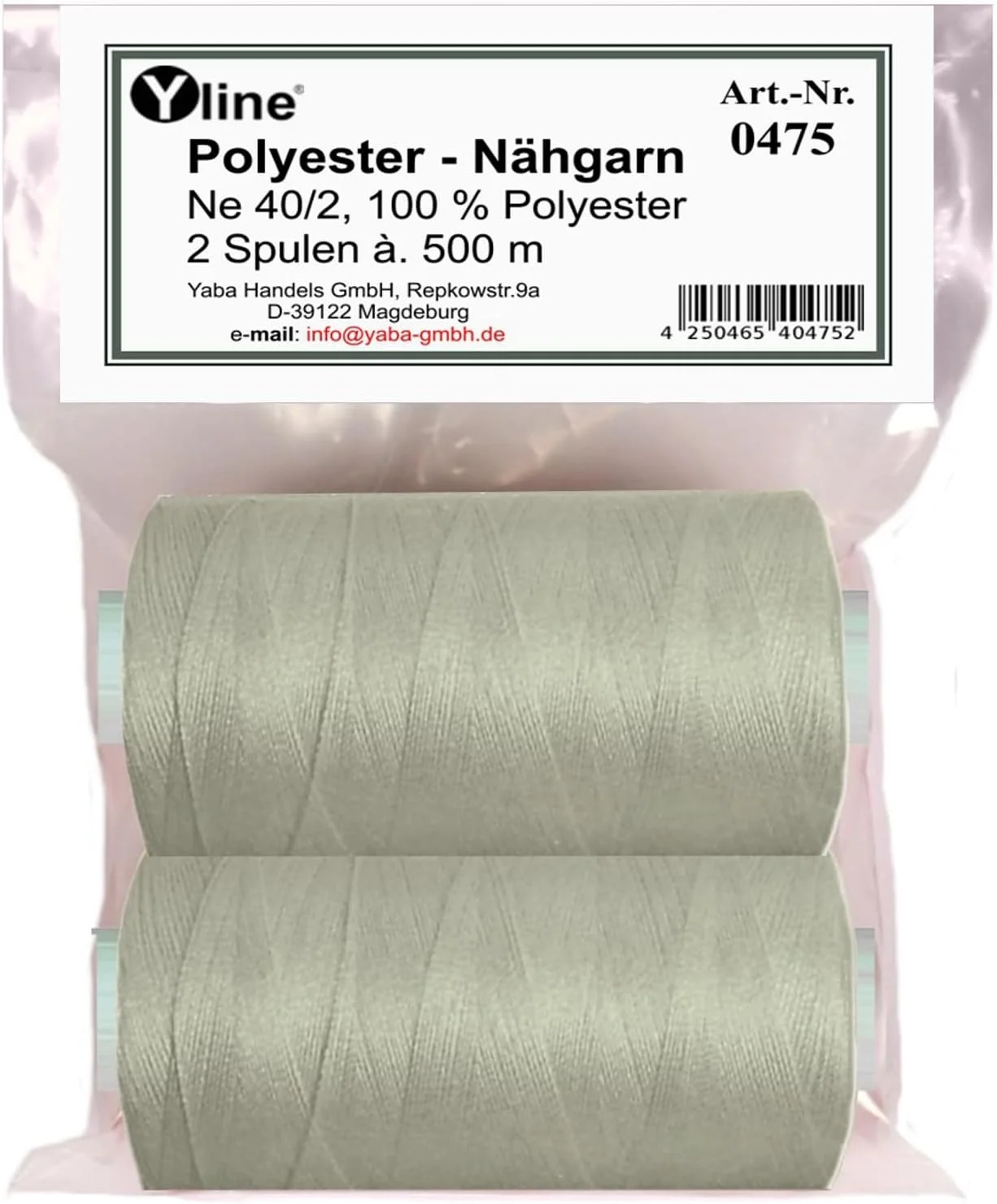 Yline 2 قرقره نخ خیاطی 500 متری / نخ مصنوعی خاکستری مرواریدی، نخ خیاطی پلی استر برای چرخ خیاطی، 0475-17 Yline 2 قرقره نخ خیاطی 500 متری / نخ مصنوعی خاکستری مرواریدی، نخ خیاطی پلی استر برای چرخ خیاطی، 0475-17