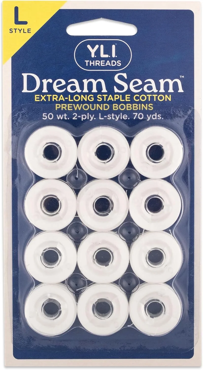 نخ لحاف دوزی پنبه ای YLI - پنبه مصری 50 وزن برای تکه دوزی و لحاف دوزی - کم پرز و قوی - ماسوره های از پیش پیچیده شده L Style - سفید نخ لحاف دوزی پنبه ای YLI - پنبه مصری 50 وزن برای تکه دوزی و لحاف دوزی - کم پرز و قوی - ماسوره های از پیش پیچیده شده L Style - سفید