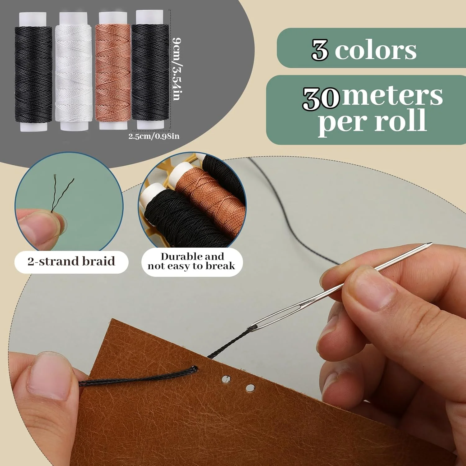 کیت نخ روکش دوزی Yizzvb، کیت خیاطی سنگین با نخ نایلونی، سوزن روکش دوزی، درفش خیاطی، نخ سنگین برای فرش، بوم، مبل، مسافرت و چرم کیت نخ روکش دوزی Yizzvb، کیت خیاطی سنگین با نخ نایلونی، سوزن روکش دوزی، درفش خیاطی، نخ سنگین برای فرش، بوم، مبل، مسافرت و چرم